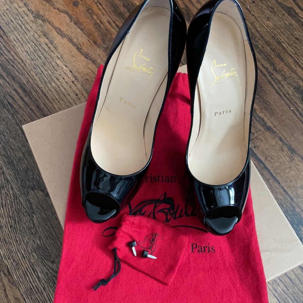 AuthenticChristian Louboutin Lady Peep 150 Patent Calf - Picture 17 of 17